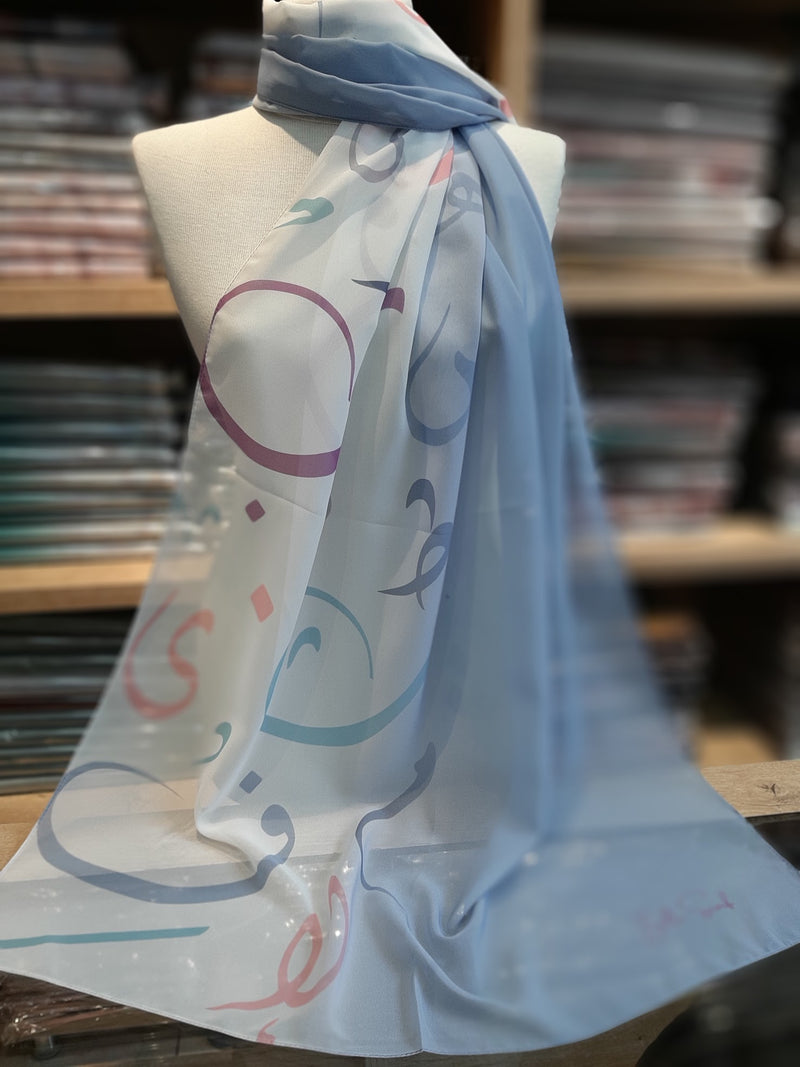 Damen-Schal aus Chiffon mit arabischen Buchstaben