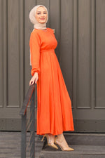 Women's maxi dress in orange