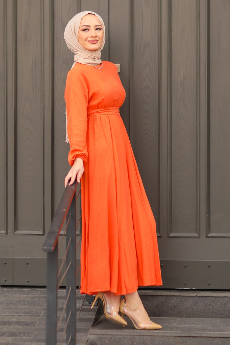 Women's maxi dress in orange