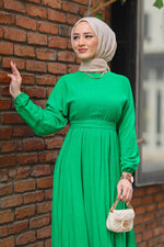 فستان طويل أخضر